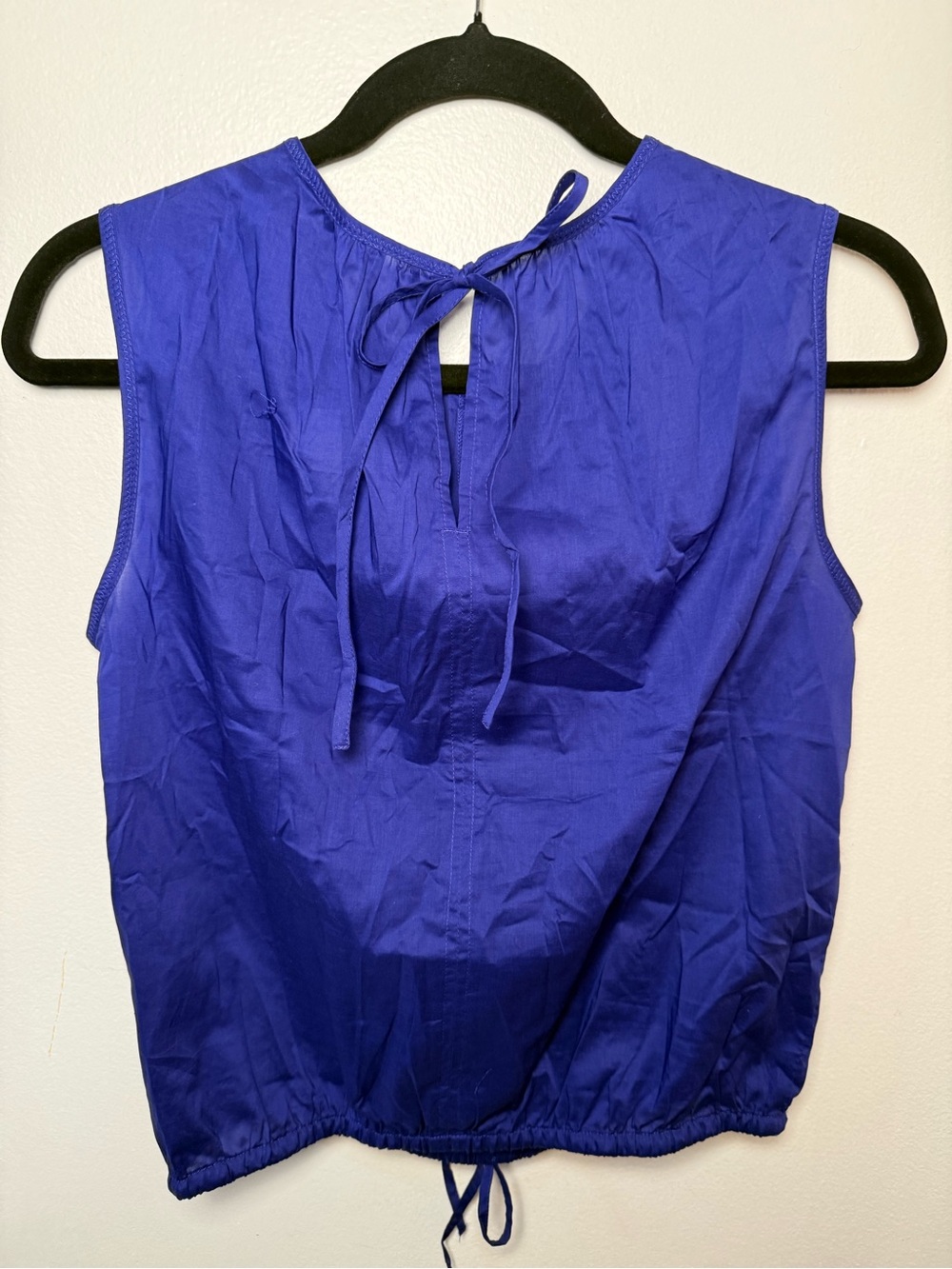 J. Crew Sleeveless Drawstring Tank in Cobalt Blue Size S NWT - Picture 7 of 8